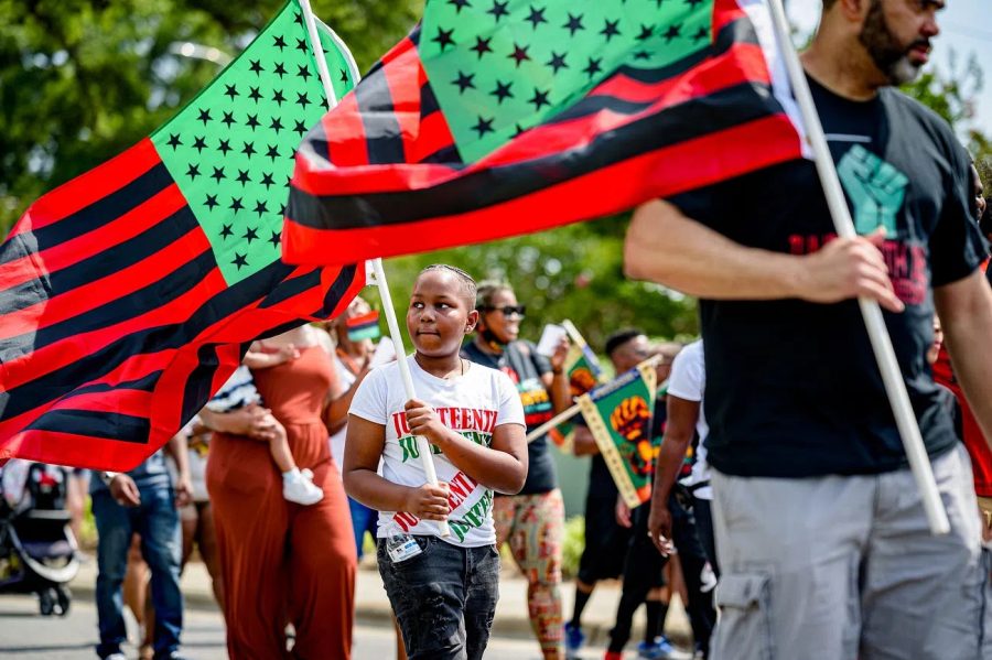 Juneteenth celebration and march through Uptown Greenville, North Carolina.