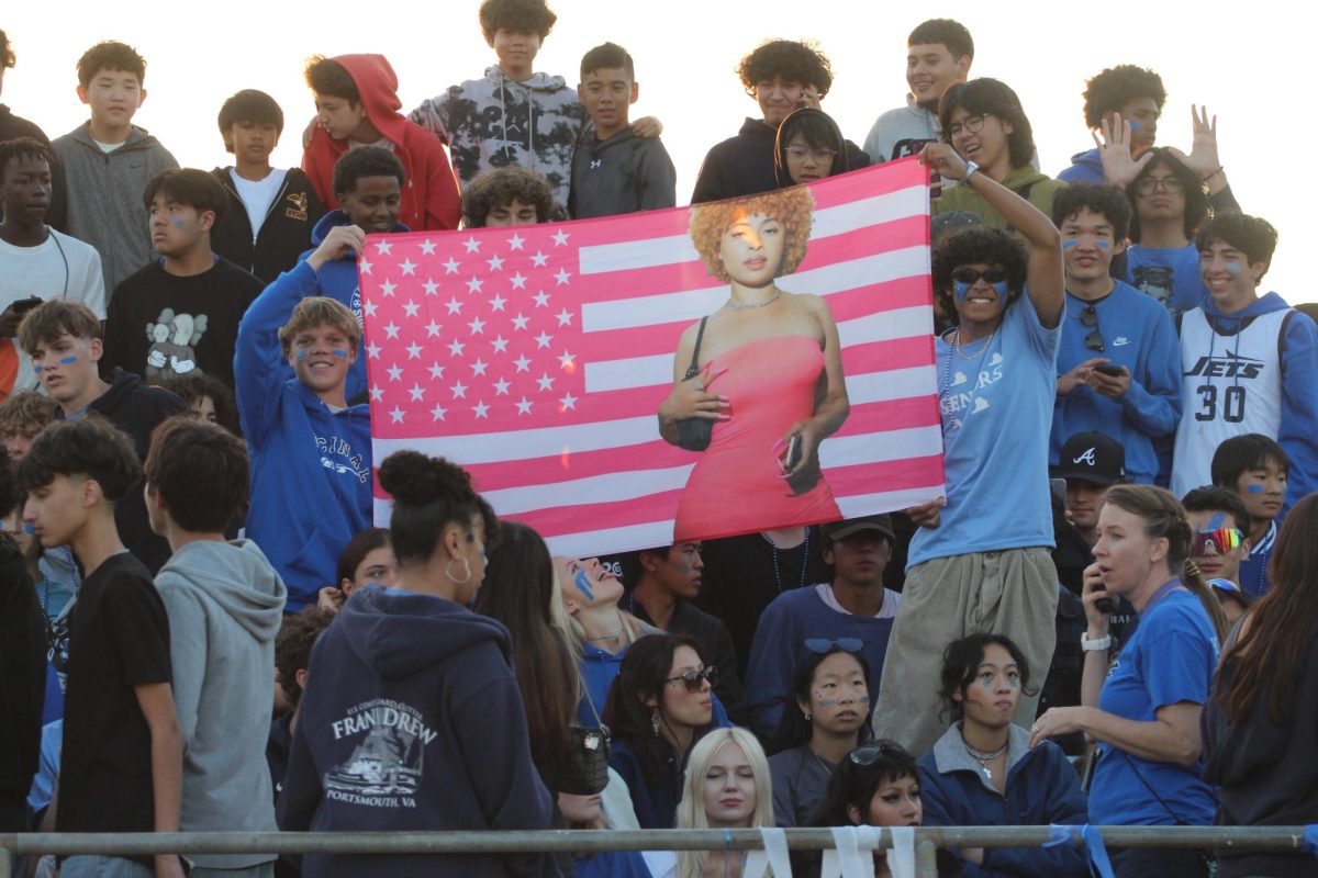 Encinals student section reveals an Ice Spice flag.