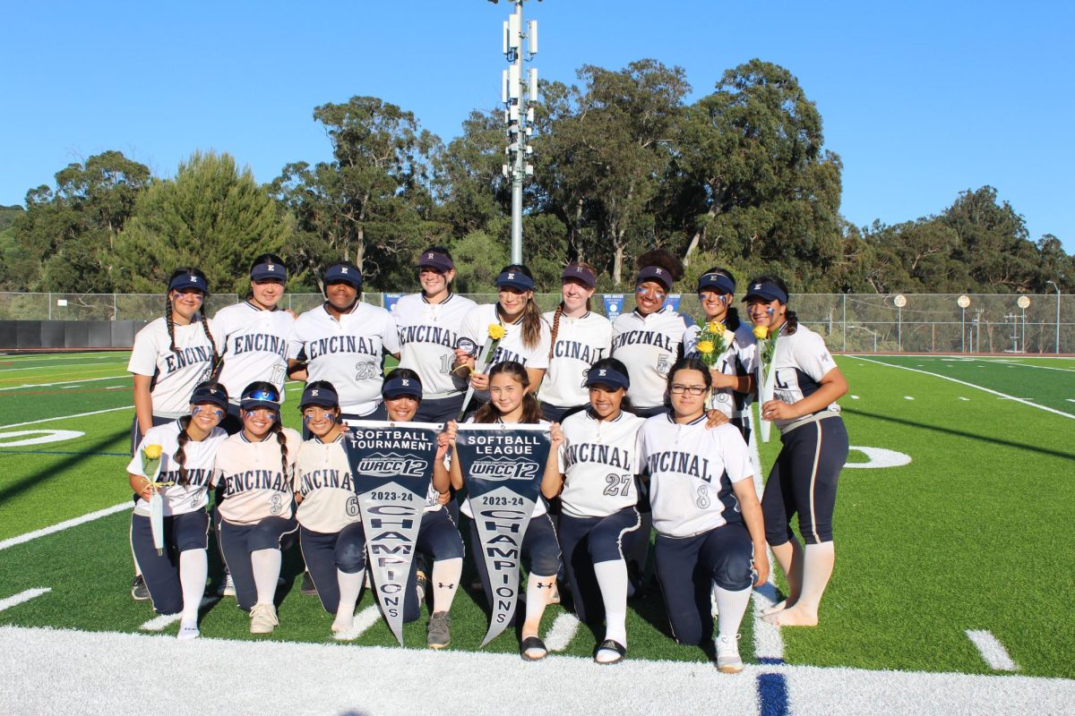 Encinal celebrates its 10-5 win over Berkeley on May 10, 2024. It was the Jets first league title in over 20 years.